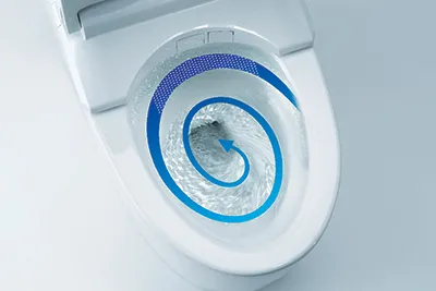 Image of TOTO's TORNADO FLUSH 360-degree swirl