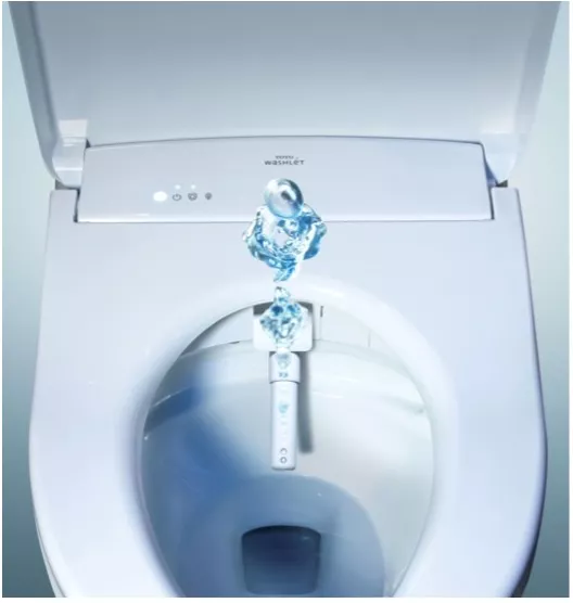 Image of a white TOTO WASHLET bidet seat