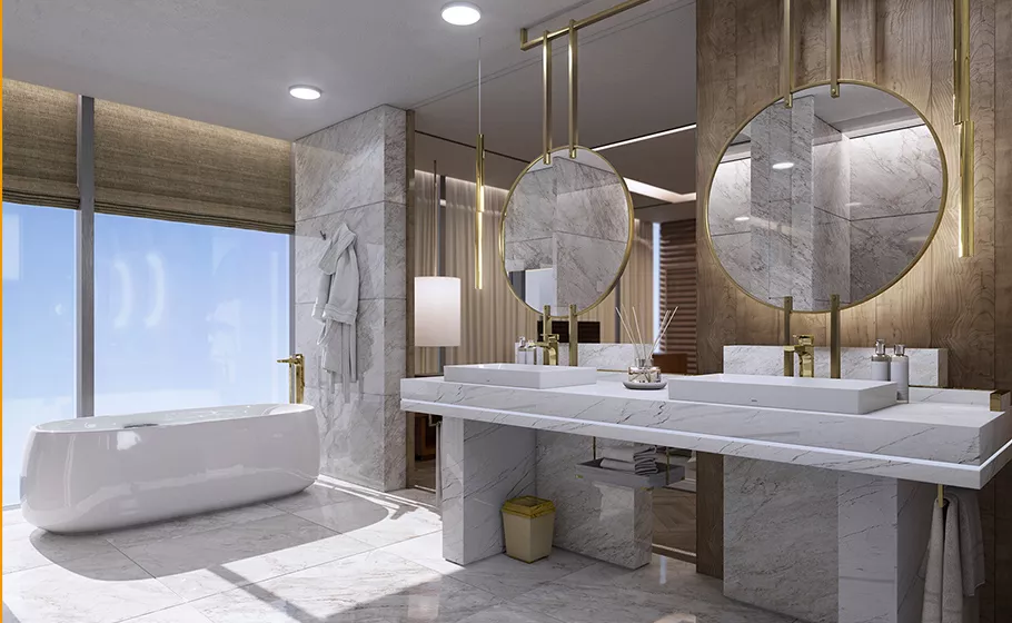 Modern bathroom with TOTO fixtures