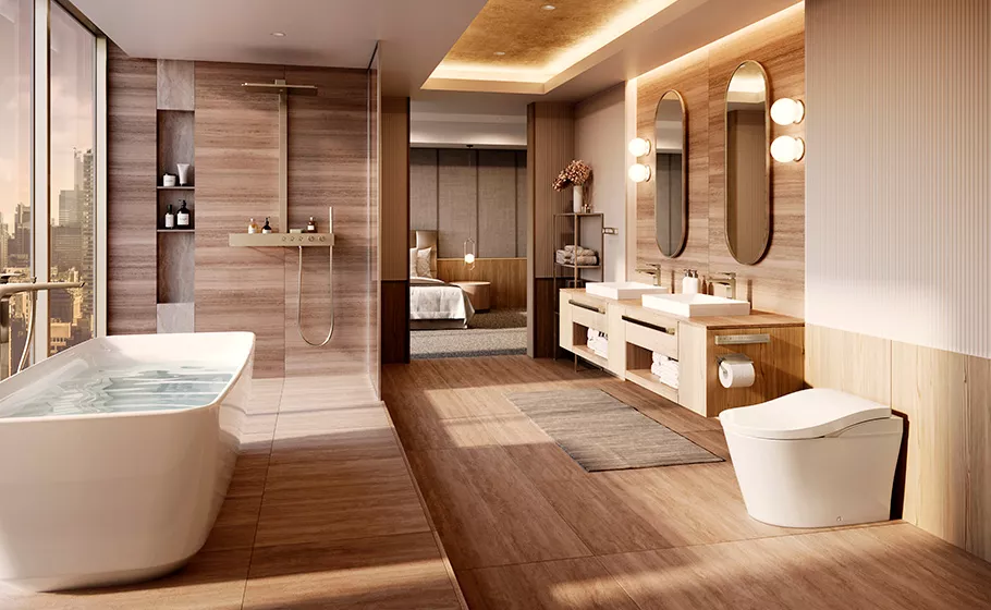 Modern bathroom with TOTO fixtures