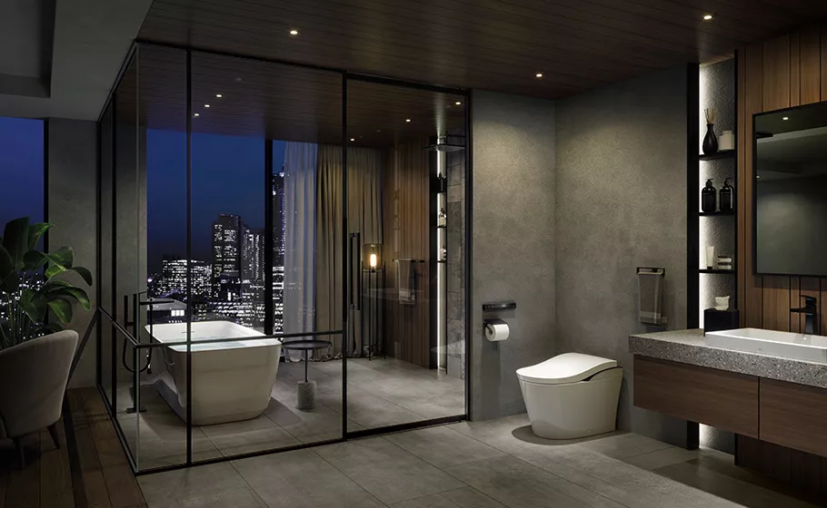 Modern bathroom with TOTO fixtures