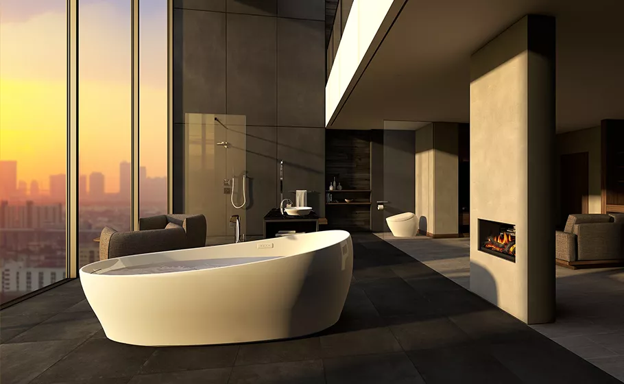 Modern bathroom with TOTO fixtures