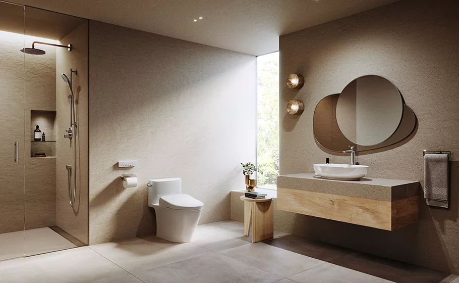 Modern bathroom with TOTO fixtures