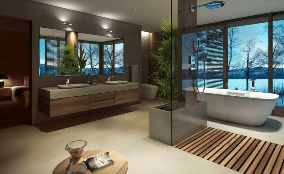 Modern bathroom with TOTO fixtures
