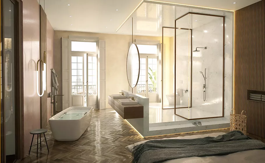 Modern bathroom with TOTO fixtures