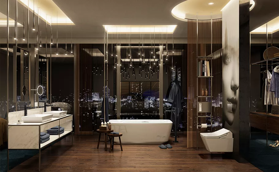 Modern bathroom with TOTO fixtures